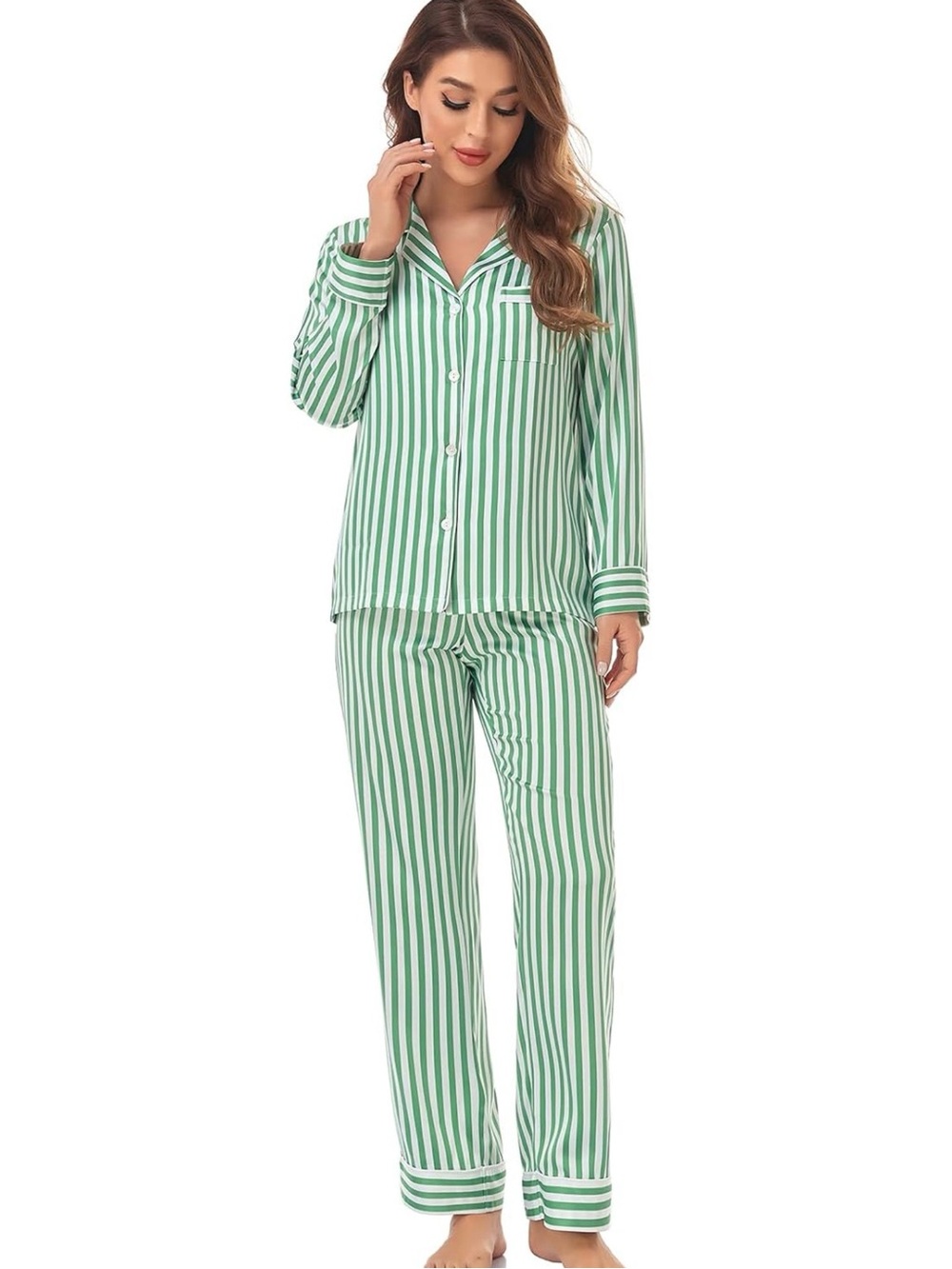 Serenedelicacy Women's Satin Pajama Set 2-Piece